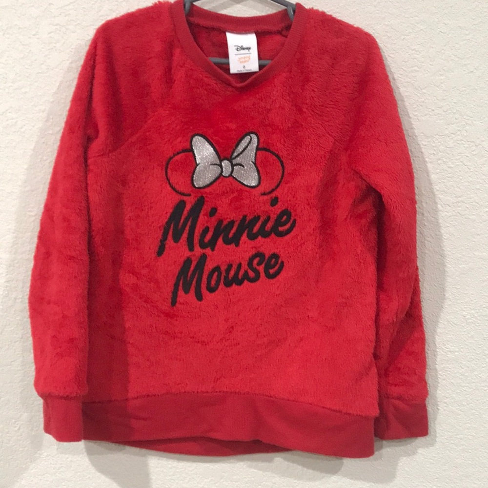 Girls Disney Minnie Mouse Plush Sweatshirt